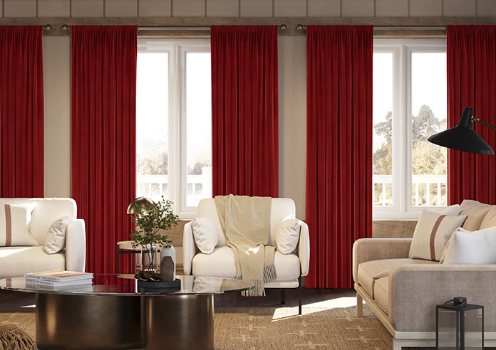 Odessa Velvet, Scarlet - Made to Measure Curtains - Image 3